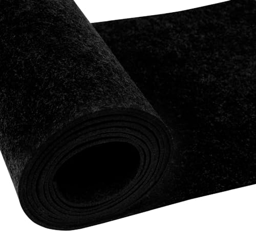 Yuragim Rouleau de feutre, vendu au mètre, 40 cm x 250 cm x 3 mm, pour bricolage, sac de rangement, tapis en feutre, patchwork, couture, feutre, artisanat, noir