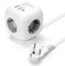 Aigostar Steckdosenwürfel mit Schalter 3 Fach Mehrfachsteckdose Würfel 2 USB-A- und 1 USB-C-, 1.5M Kabel, Weiß