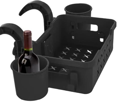 Poolside Aufbewahrungskorb, Schwimmbad-Hängespielzeugkorb, Zubehörkorb für oberirdischen Pool mit Pool-Getränkehalter, verdickter Pool-Aufbewahrungskorb für Pool-Spielzeug-Aufbewahrung