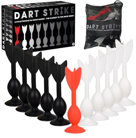Dart Strike® | Mix Spiel Dart mit Saugnäpfen & Petanque | 11 Silicone Multi Surface Darts + Bag | Kinderspiel für Erwachsene für Drinnen & Draußen | Fun Wurfspiele | OriginalCorner®