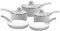 URBN-CHEF 8Pcs Non-Stick Ribbed Aluminium Induction Hob Cookware Set with Saucepans, Pots, Lids, and Frying Pans - Heat-Resistant Handles, Durable Cooking Set for Home Kitchen Use