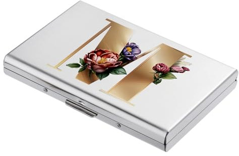 BONSYL® Porte Cartes de Crédit, Portefeuille Fin en Métal avec Blocage RFID, Design Tendance et Motifs Artistiques, pour Homme et Femme. (6 Cartes/Argent/M)