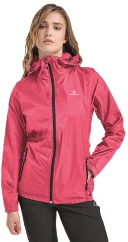 ATHL DPT. Veste moderne imperméable pour femmes/veste extérieure coupe-vent pliable à capuche en différentes couleurs, fuchsia, S