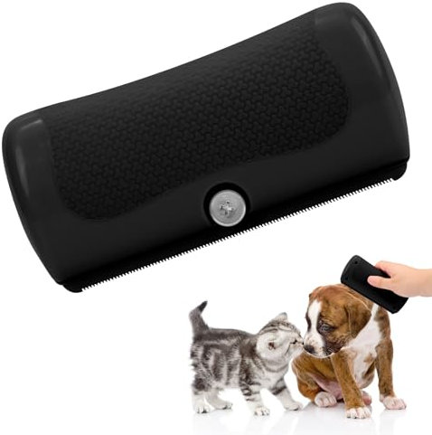 Mr Waggy Tails Haustier-Enthaarungsbürste, Fellpflegebürste für Katzen und Pferde, Schwarz