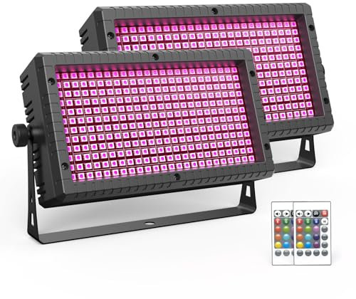 Starlitflow 2PCS 60W LED Wallwasher Bühnenlicht, 288 RGB Par Scheinwerfer mit Stroboskop Lichteffekte und Fernbedienung, 13 Dynamiken und 45 Muster Partylicht für Bankettsäle Clubs Events Theater