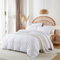 Nayoroom Bettwäsche 140x200 Weiß Getuftet Stickerei Boho Aesthetic Bettbezug Set 2teilig Stockholm Style Renforce Microfaser Weiss Vintage Deckenbezug mit Reißverschluss und Kissenbezug 70x90 cm