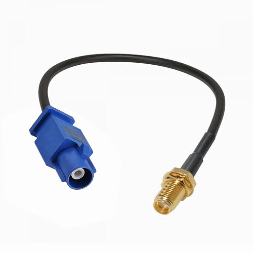 J51 Auto GPS Antennenadapter Kabel – SMA Buchse auf Fakra Stecker, 24 cm Koaxialkabel für Auto, LKW, SUV, Radio, GPS Navigation, DAB+ Antenne, 4G LTE,– Fakra Z auf SMA Buchse Verlängerungskabel