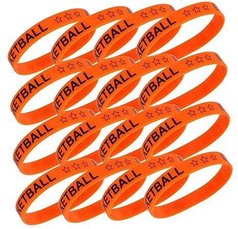 Alasum Lot de 20 bracelets de fête en silicone - Bracelets de basket-ball - Bracelets de basket-ball - Bijoux - Bracelets de sport, 6.50X6.50X1.20CM, Silicone, Pas de gemme