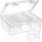 Hahhhha Small Clear Plastic Craft Storage Box with Lids, bead storage boxes with compartments,craft organiser storage box,Compartments Clear Plastic Organiser Bead Screw Storage Boxes
