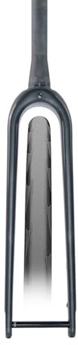 HZXQCVB Fibra di Carbonio Forcella Gravel per Bicicletta da Strada Tubo Dritto/Conico da 1-1/8'' Forcella Rigida 700C ASSE Passante 12x100mm Freno A Disco Forcella Anteriore(Glossy Black,Tapered)