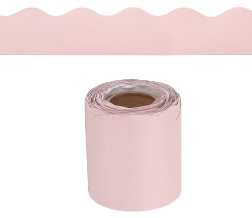 QUARKZMAN Pinwand-Bordüre 32,8 Fuß Dekorative Klassenzimmer-Bordüren Pink | Wellenförmige, gerollte, Für Pinwand-Heim-Klassenzimmer-Bürodekoration