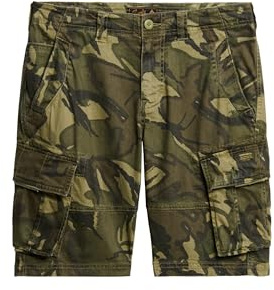 Superdry Herren Core Cargo Shorts mit lockerer Passform Konturiertes Tarnmuster 32