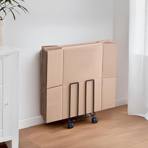 Karton Veranstalter Regal Mit Rädern,Tragbares Bewegliches Kartonregal, Karton-Organizer-Ständer, für Zuhause, Supermarkt, Gewerbe (Schwarz)