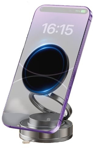Coogime 360°Drehbarer Handyhalterung Magmonut Handy ständer Klappbar für Tisch, Handyhalterung Schreibtisch Silber Handyhalter Tisch für iPhone und Android, Office Desk Gadgets (Black)