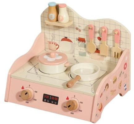 Folpus Küchen-Spielset-Spielzeug mit Kochzubehör, Entwicklungslern-Geschicklichkeitsspielzeug, Spielküchen-Set aus Holz für Restaurants im Freien