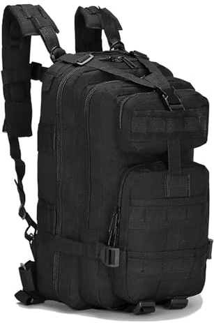 JIABAOZ 25L Militär Rucksack Wasserdichter Outdoor Herren Rucksack MOLLE Bundeswehr Taktischer Rucksack Survival Tactical Backpack zum Wandern, Camping und Reisen (Schwarz)