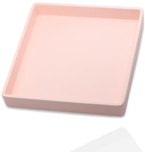 VCREATC Small Square Serving Tray (5.9 inch), Durable Pink Tray for Desserts & Organization, Lightweight for Coffee, Drinks, Party, Seasoning, Perfume and Display.