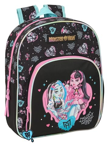 safta Monster High Kinderrucksack, ideal für Kinder verschiedener Altersgruppen, bequem und vielseitig, Qualität und Widerstandsfähigkeit, 28 x 10 x 34 cm