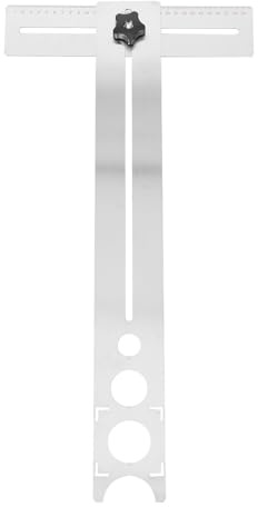 DIKACA Lochfinder für Keramikfliesen und Marmor 60cm Lineal aus Langlebigem Edelstahl Präziser Fliesenloch Positionierer mit Flexiblem Winkel für Glas und Fliesenbohrungen