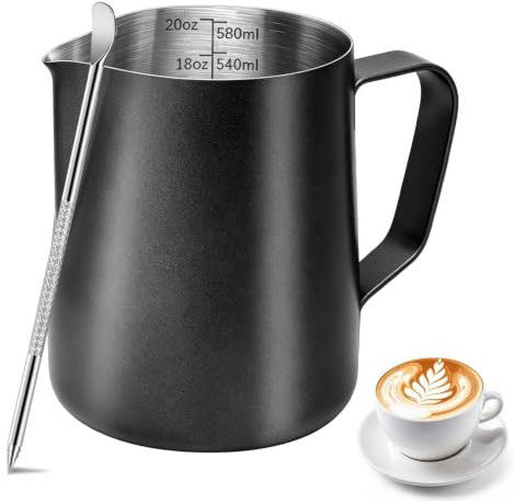 Jarra de leche 600 ml / 20 oz con graduación y estizador para latte art