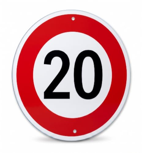 Vitesse maximale 20 km/h Panneau de signalisation réfléchissant en aluminium 30 cm