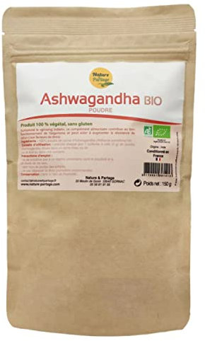 Ashwagandha poudre bio certifié Ecocert
