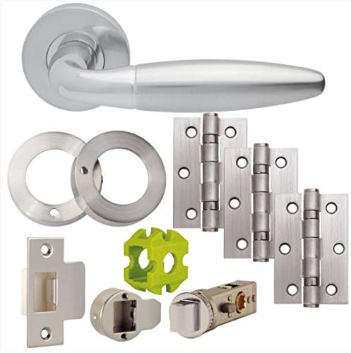 Jigtech JTB82065 Parma Door Pack-Privacy-Polished Satin Chrome