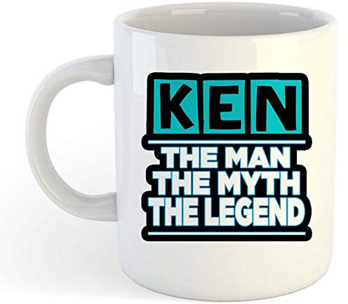 grabmybits Ken - The Man, The Myth, The Legend Mug - Name Personalised Funky Gift