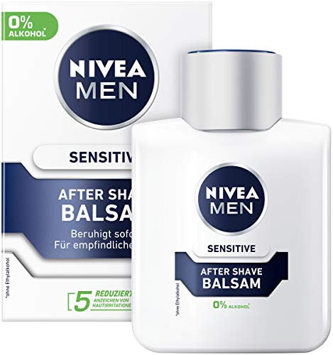 NIVEA MEN Sensitive After Shave Balsam im 1er Pack (1 x 100 ml), beruhigendes After Shave, Hautpflege nach der Rasur mit Kamille und Vitamin E