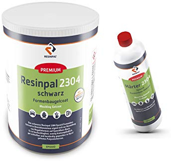 Epoxid Formenbau Gelcoat RESINPAL 2304 | 1 kg Gelcoat + 100 g Härter | Auf Basis Epoxidharz | Schwarz eingefärbt | Kratzfest |