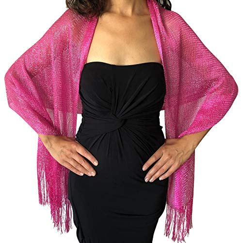 Central Chic Womens Shimmer Shawl Sparkly Pashmina Scarf Wrap Weddings Bridal Proms Parties Balls