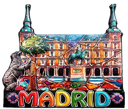 Weekino Madrid Kühlschrankmagnet 3D Polyresin Touristische Stadtreise City Souvenir Collection Geschenk Starker Kühlschrank Aufkleber