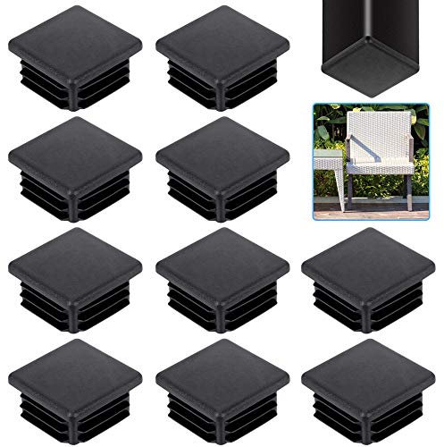 KLYNGTSK 20 Stück Rohrstopfen 30x30mm Pfostenkappen Kunststoff Fußkappen Lamellenstopfen Quadrat Rohrabdeckung Quadratstopfen Schwarze Abdeckkappen für Quadratrohr Vierkantrohr