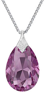 Collana in argento Sterling 925 con cristalli Swarovski®, a goccia, in diversi colori, collana con ciondolo, da donna, splendido gioiello da donna con confezione regalo, cristallo