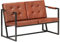 vidaXL Sofa 2-Sitzer Zweisitzer Sessel Loungesofa Polstersofa Ledersofa Wohnzimmersofa Sitzmöbel Designsofa Braun Echtes Ziegenleder