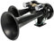Klaxon à Air Double Trompe Noir 12V 24V 170dB Supert Fort Pneumatique Pour Camion Train TGV Bateau Tracteur
