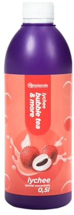 Molecula Bubble-Tea-Sirup Litschi 500 ml, Konzentrat 1:10, IFS-zertifiziert | Exotische Fruchtnote, Für Limonaden, Cocktails, Eis Und Desserts, Vegan, Glutenfrei, Laktosefrei, Mit Pull-Push-Spender