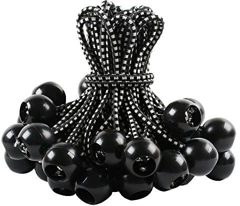 MIRTHBUY 50Stück Planenclip Spanngummis mit Kugel Gummispanner Bungee Cord Für Zelt Planen Banner Planenhalter Gummispanner Zeltgummi Expanderschlingen