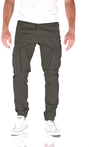 JACK & JONES Paul Flake Cargo Tapered Fit Herren Jeans Hose, Farbe:Taupe, Hosengröße:W30/L32