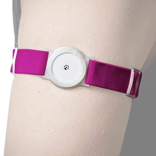 DiaBrothers Freestyle Libre 2 Fixierband Fixierung Halter mit verstellbarem Armband - Halter: transparent - Armband: pink - Größe: M (25-35 cm)