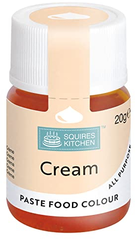 Squires Kitchen Cream Food Colouring Paste, Concentrated Food Colour for Use with Sugarpaste, Icing, Fondant, Modelling Pastes, Buttercream, Royal Icing, Cake Mixes and More - 20g