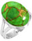 Jeweloporium 925 Silber Ringe für Frauen Größe 70(22.3) Kupfergrünes Türkis Edelstein Solitär Silber Ringe Neujahr Geschenk Kostüm Schmuck