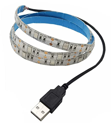 Tira de luz LED alimentada por USB 1 m 3.28ft 5V 30 SMD5050 LED 395nm 405nm Luz ultravioleta negra para fluorescente, curado de impresión 3D, carcasa de computadora, póster UV, pintura corporal UV (2