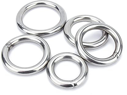LanMaiXun 4 Stück 304 Edelstahl O-Rings 50 mm Außendurchmesser 10 mm Dicke Umreifung geschweißte runde Ringe (10 mm × 50 mm)