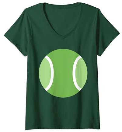 Damen Tennisball-Kostüm T-Shirt mit V-Ausschnitt