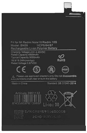 Batería BN59 Compatible con Xiaomi Redmi Note 10 Note 10S 4900mAh