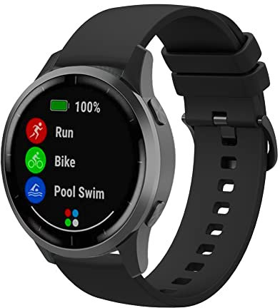 Tyogeephy Silicone Watch Bands for Garmin Vivoactive 4S / Venu 2S / Vivomove 3S, Soft Sport 18mm Quick Release Waterproof Replacement Wristband Strap for Fossil Women's Gen 6 / Gen 5E