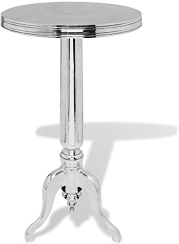 ZQQLVOO Beistelltisch Rund Aluminium Silbern, Console Table, Konsolentische, Konsolentisch, Schmaler Flurtisch, Eingangtisch, Sideboard Beistelltisch für Eingang und Flur
