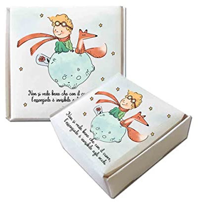 irpot Portaconfetti fai da te scatoline Mattonella grafica a scelta per ogni evento segnaposto bomboniera confettata scatola per confetto (50 pz. Piccolo Principe New)