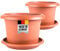2friends Pflanzkübel groß außen, Blumentopf Gross 50cm Durchmesser, 2er Set Blumentöpfe mit Untersetzer, Groß Kunststoff Terracotta Pflanztopf, Pflanztöpfe Blumenkkbel Pflanzentopf Model: Tilly